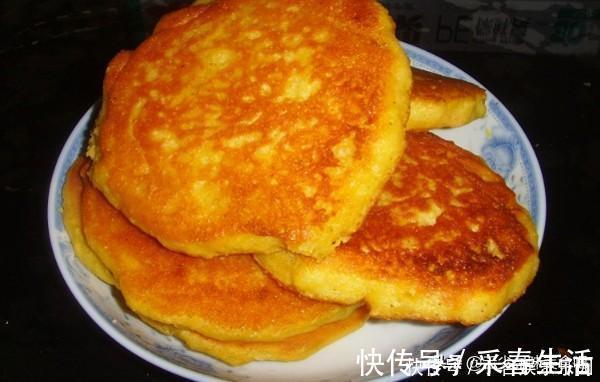 玉米面煎饼|玉米面最好吃的做法,不用加1滴水,不蒸不煮不油炸也很香