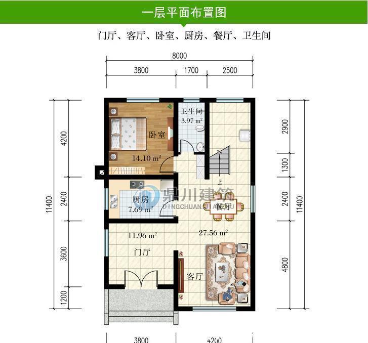 庭院花园|造价28万，三层农村别墅，占地96平米，开间8米，7间卧室设计