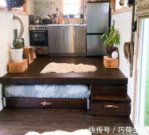 面积|小户型面积不够不要卧室了，把厨房抬高30公分底下塞张床
