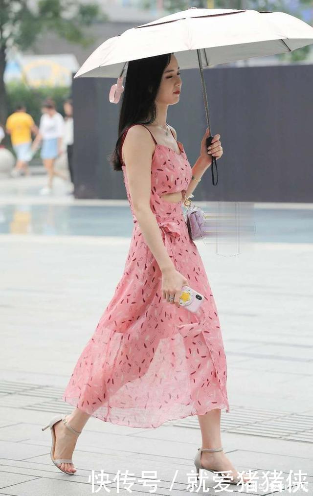 a6418|淡粉色的小裙子,搭配高跟小凉鞋,时尚又有气质