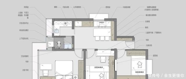 学区|58㎡学区房改造,满屋的收纳设计是亮点,五口之家生活不成问题