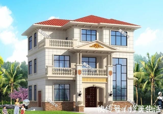 瓷瓦|简欧风格设计，面宽11米多的两栋农村别墅，网友们都说想盖一栋