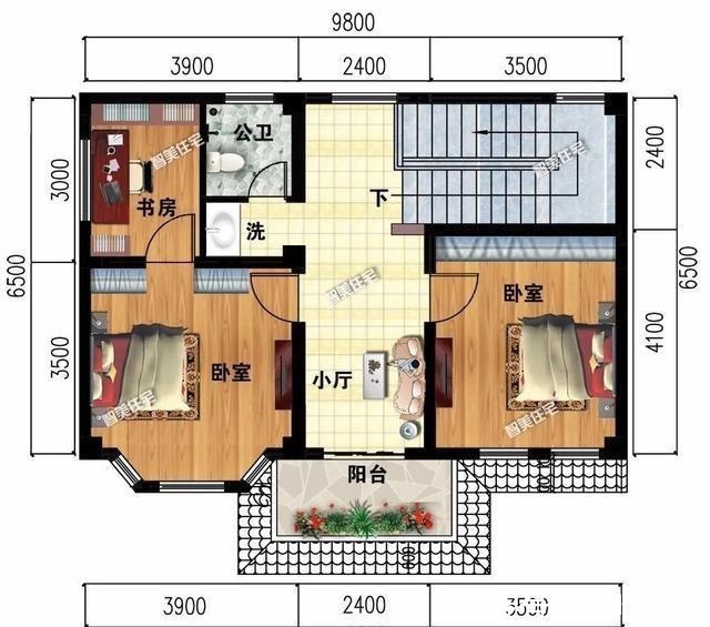 二层|小户型造价低的二层别墅，占地面积一百以内，外观也很漂亮！