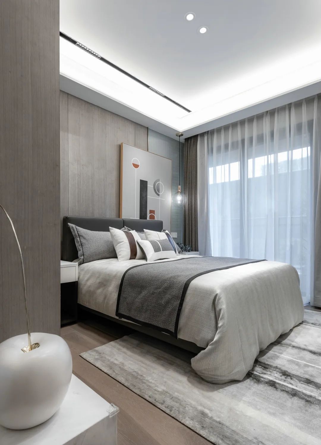 装饰画|100㎡现代轻奢,清淡优雅高级灰,时尚精致好舒适