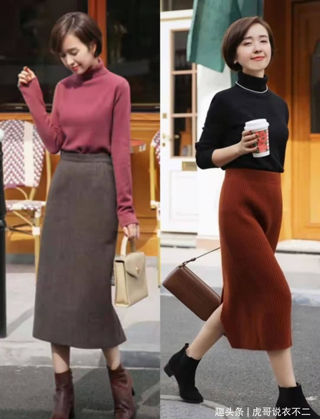 百褶裙 小白鞋过时了,今年秋季流行“小短靴”,40岁后穿保暖舒适又优雅