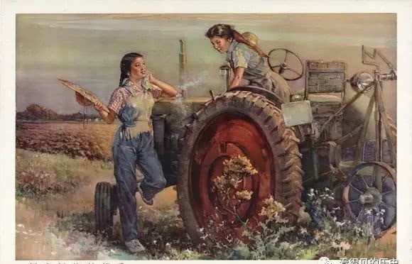 老版|老版宣传画:宣传画里的女拖拉机手