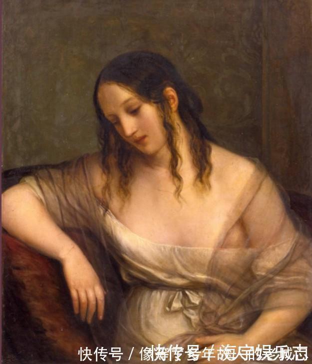 肖像画$体态丰满妩媚的意大利女性人体油画,脸若桃花,温香艳玉之貌
