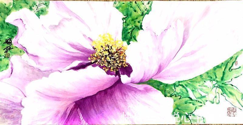 牡丹#画面溢花香，沁心扉，当代著名画家肖瑞权国画牡丹作品欣赏