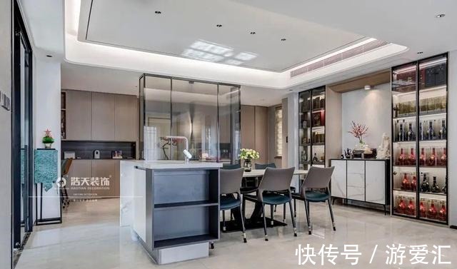 餐厅|175㎡三居室现代轻奢实景，感受去繁化简之美！