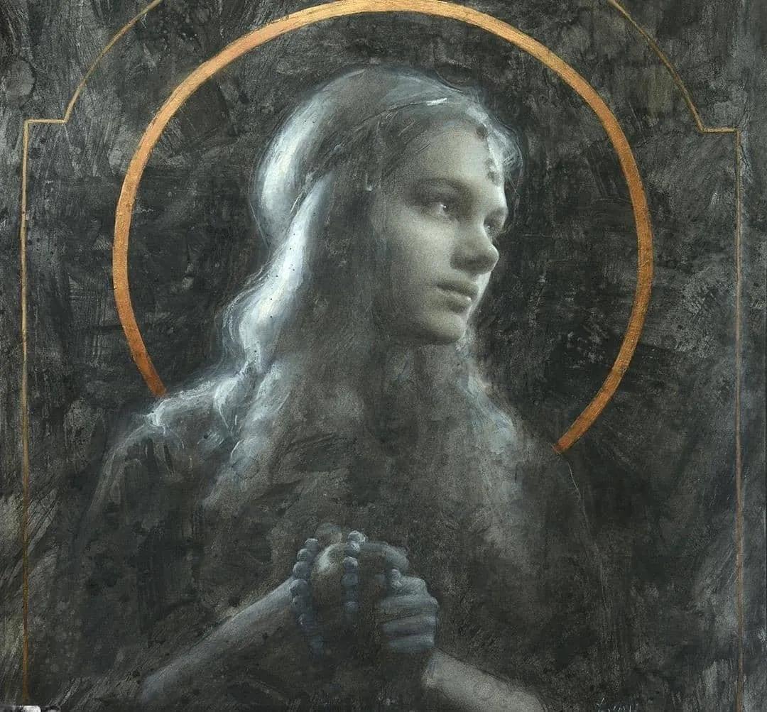 油画作品|好久没见过这么准的造型了,她的用色也超扎实!