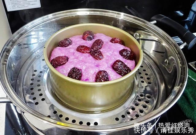 做成|紫薯别总蒸着吃了,加点面粉做成大发糕,蓬松暄软比蛋糕都好吃