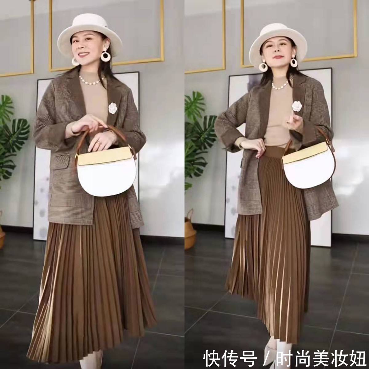 棕色|分享“棕色半身裙”的高级穿搭秘诀,实用又洋气,40岁女人都适合