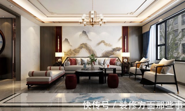 落落大方|175平中式风四居室,被中式之美包裹的客厅落落大方