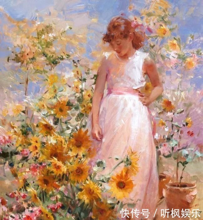 瓦伦西亚$西班牙艺术家尼迪亚笔下的女人,美得像花一样尽情地绽放