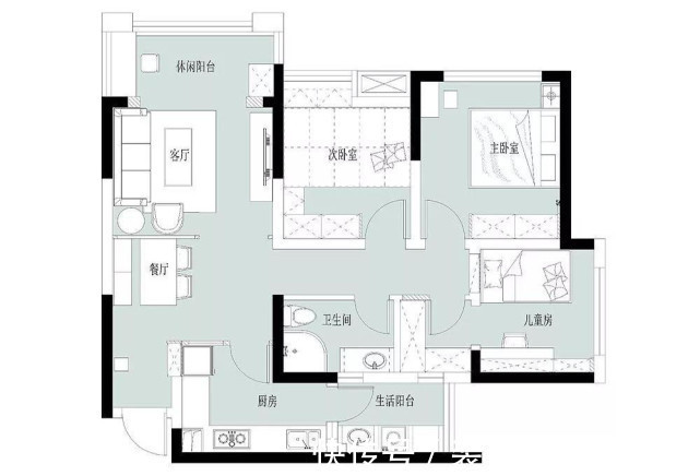 装修|103平幸福的三口之家，用马卡龙色系墙漆搭配清新家居