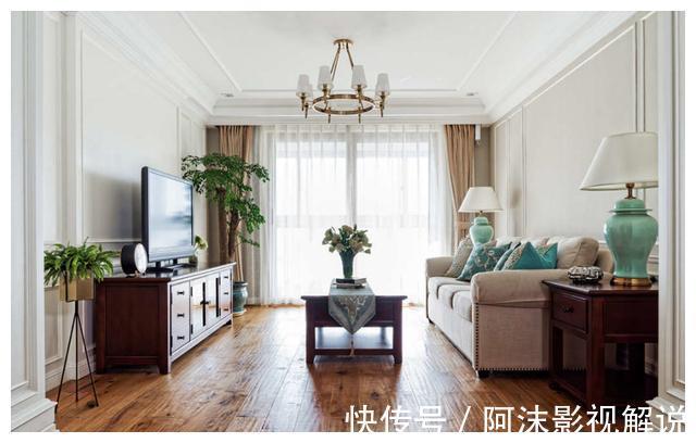 线条勾勒|103平美式风空间，简约设计清丽优雅，线条勾勒层次丰富