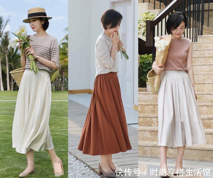 搭配|被这位博主惊艳了,这么穿“针织衫+半裙”,简简单单就很气质