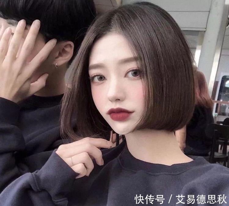 短发“一刀切”，不打理也好看