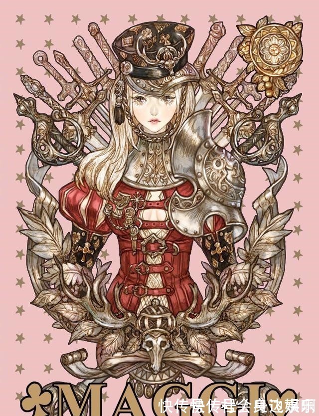 黑桃|画师绘制“卡牌真人化”,采用复古中世纪风格,变身繁琐风美少女!