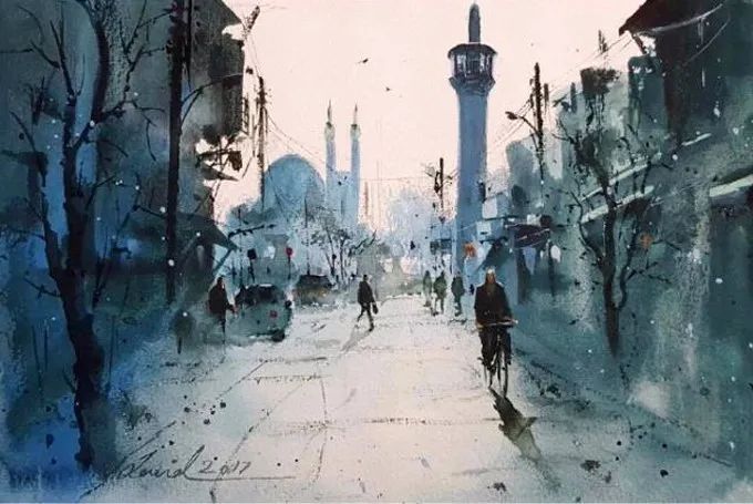 画面!极具美感的蓝绿水彩色调,如此画面,令人爱不舍手