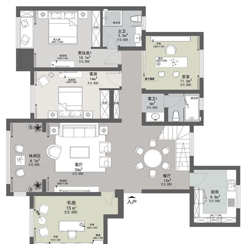 轻奢|300㎡轻奢新中式风格,素雅有格调,超凡脱俗的别墅之家