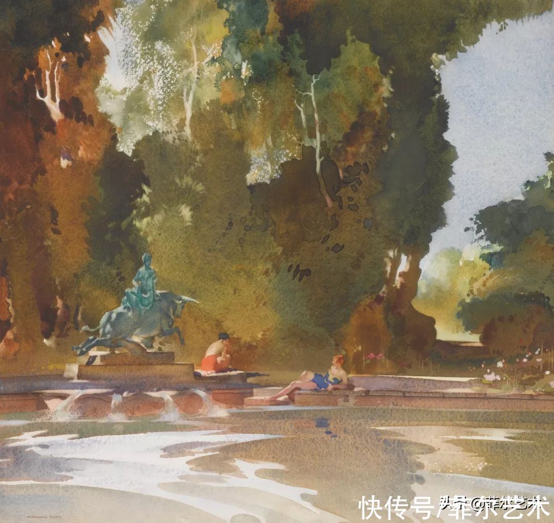 艺术家|苏格兰艺术家弗林特的女子水彩画，美轮美奂