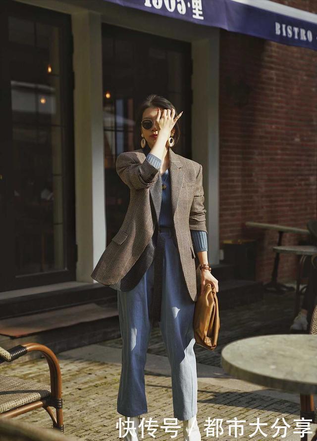 选择|真正会打扮的女人,秋天穿西装不会配阔腿裤,看看三木就明白了
