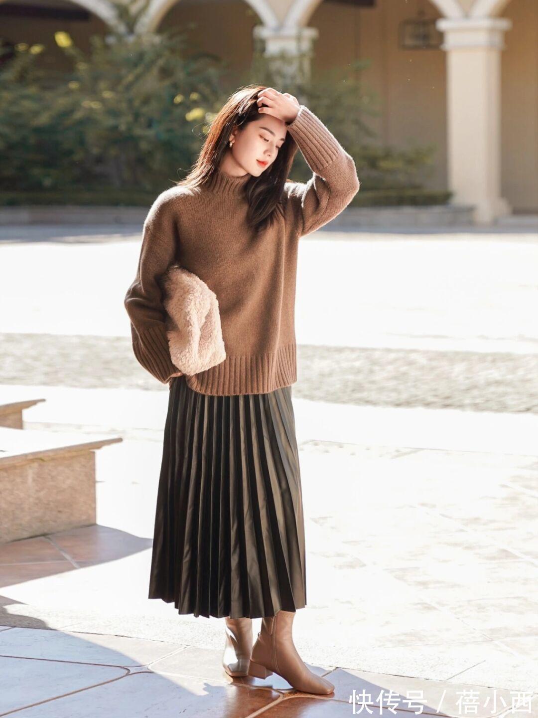 搭配|秋季少穿“卫衣”,建议多穿“毛衣”,搭配半身裙优雅到骨子里