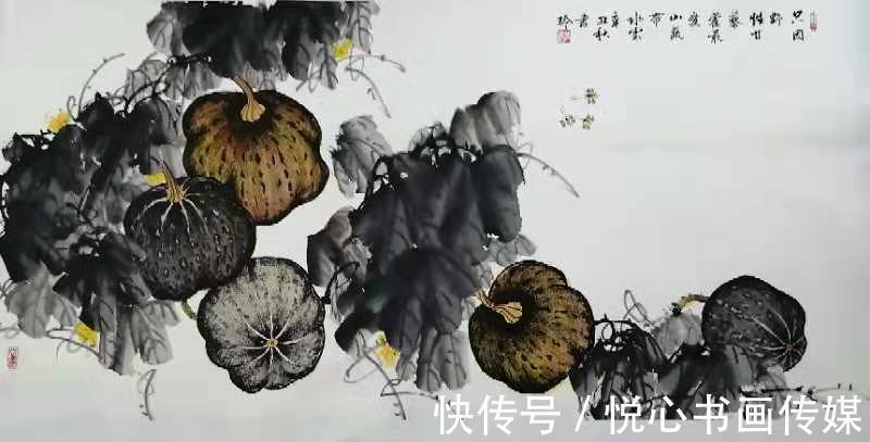 哈密瓜&河南省美协理事,著名瓜果画家史书玲国画作品欣赏