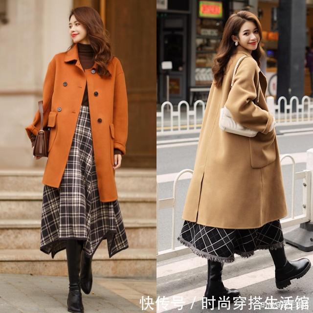 +裤裙 肤色暗黄女人,春天这样穿“大衣+裤裙”,洋气又显白,你买了吗