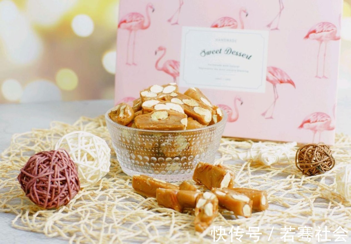 太妃糖|自制焦糖杏仁太妃糖，香酥可口，自己做干净卫生无添加