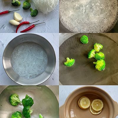 西蓝花|无油捞汁粉丝