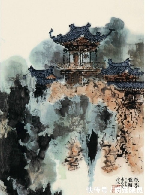 新时代$何镜涵:写意楼阁山水第一人,独树一帜的山水画画家