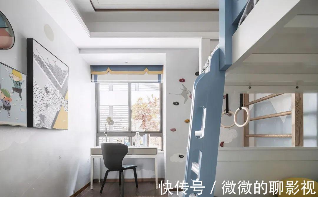 烟灰蓝|125㎡现代中式风新房,全屋烟灰蓝配色,清爽明亮!