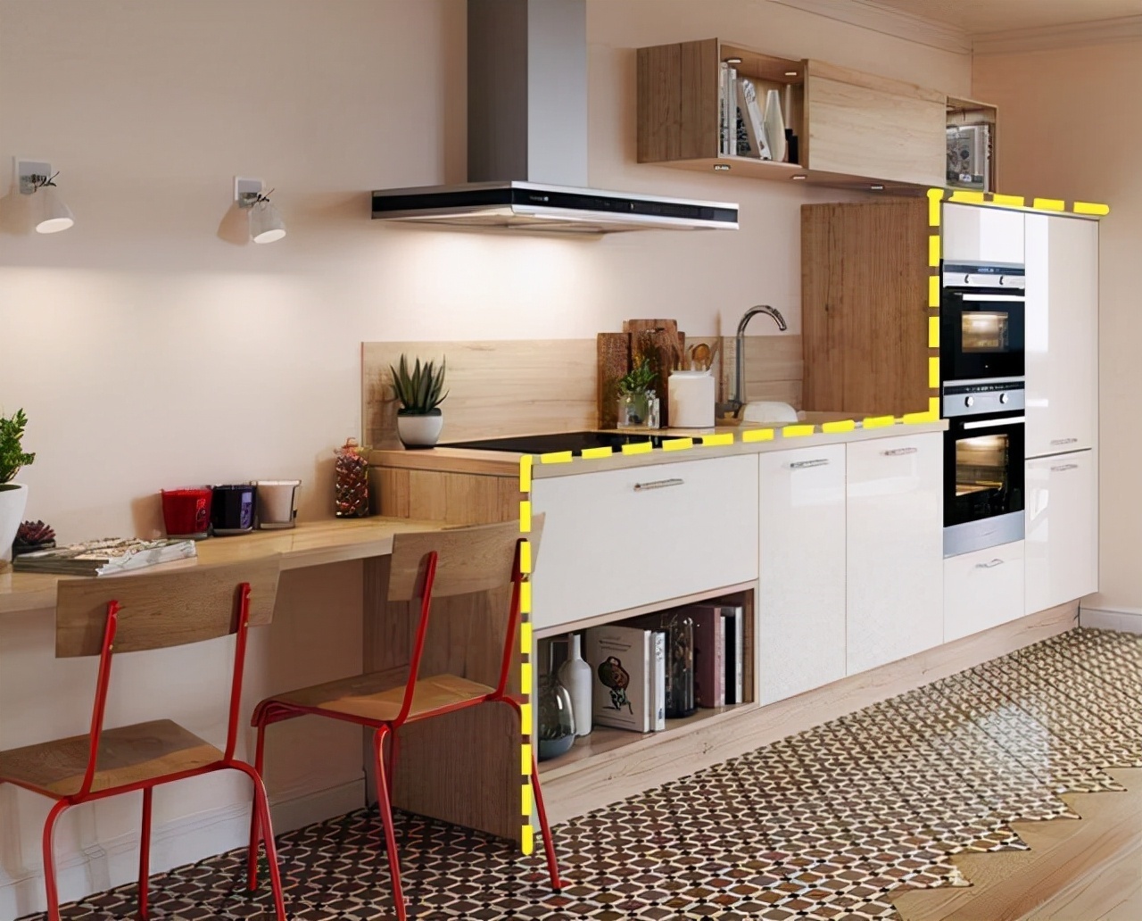 地柜|厨房不打吊柜,却依然“井井有条”,让人羡慕!看到细节:太高明