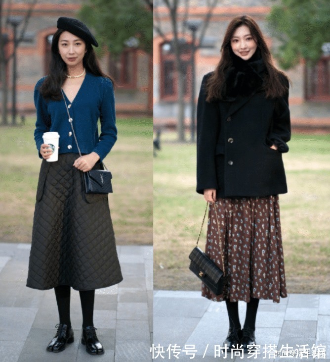 百搭 小黑裤收起来吧,今年流行的是“裙子+打底裤”,时髦又显高