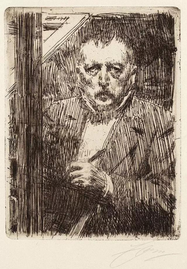 素描$20世纪初北欧著名素描大师,寥寥数笔就能捕捉到人物的神态,被誉为“线条的指挥家”