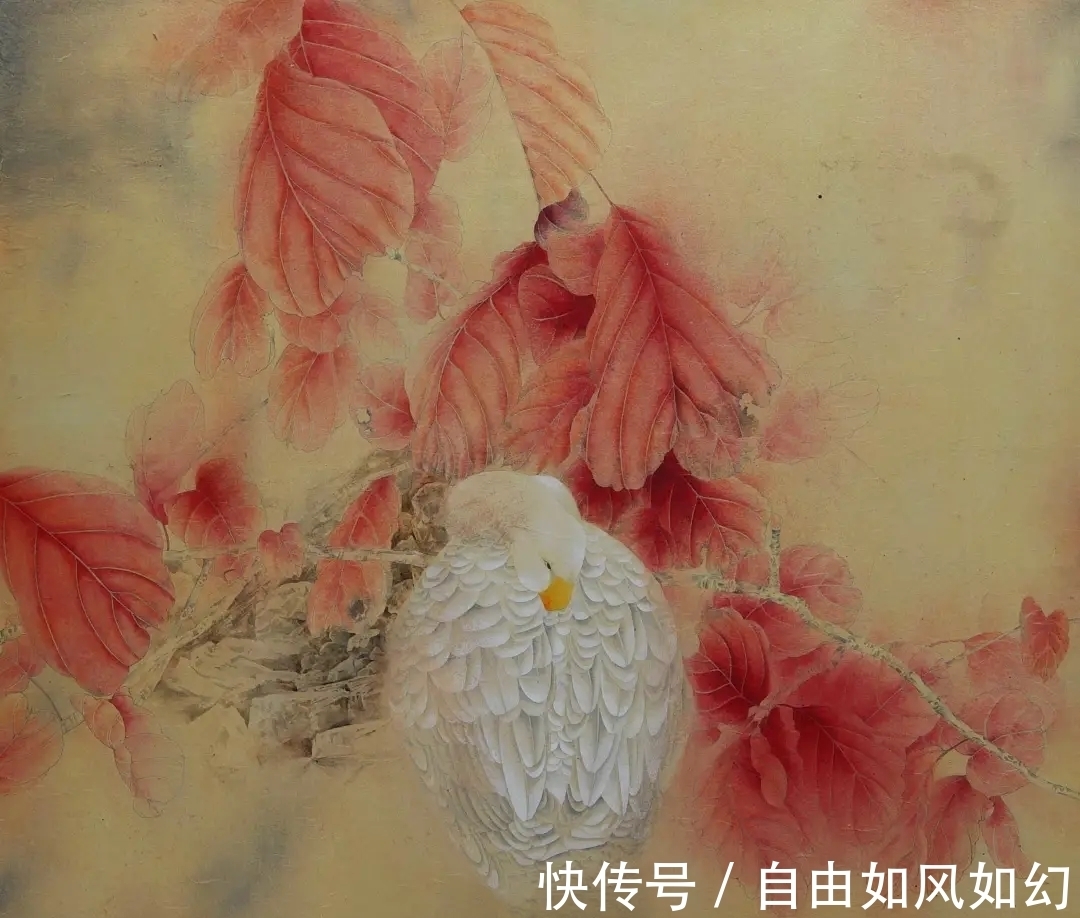 中国画#一种近似于油画的效果，却有着中国画的诗意韵律｜王旭花鸟画