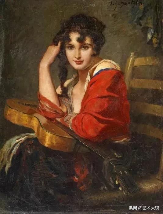 欧洲&风韵迷人的欧洲女郎德国画家利奥波德人物油画欣赏