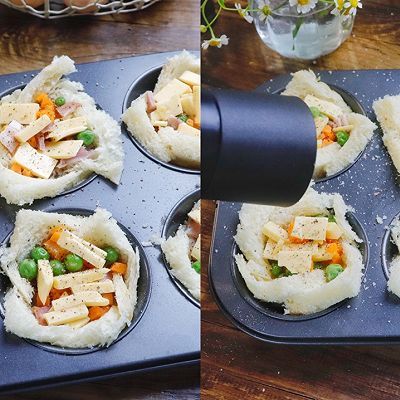 芝士鸡蛋培根|芝士鸡蛋培根吐司杯