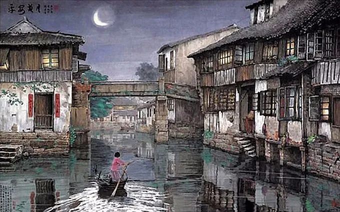贺天健&吕吉人笔下的水韵江南,美在意境!