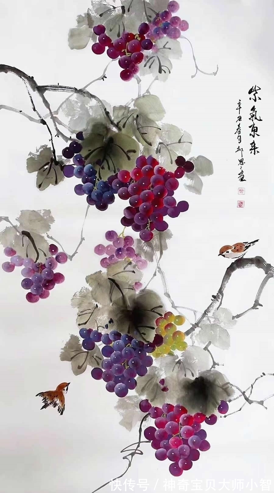 花鸟画家&郝思思:妙笔神韵,刻画入微,传承经典的美女花鸟画家