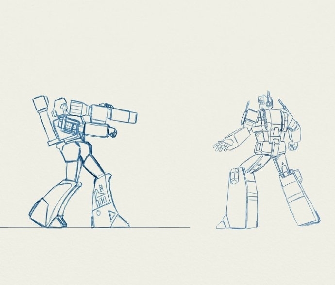 线稿|变形金刚纪念版封面设计线稿