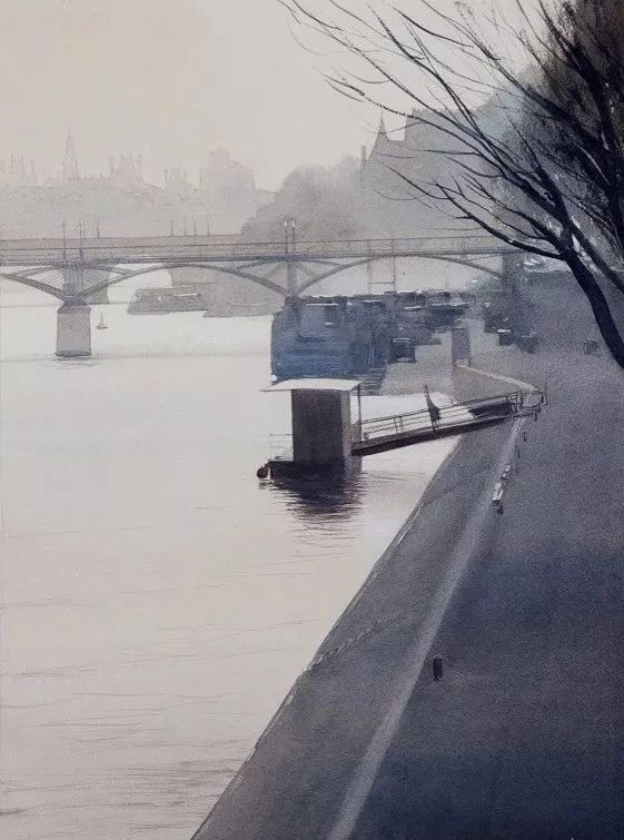 美术学院#Charles Villeneuve 的超美的城市风情水彩！