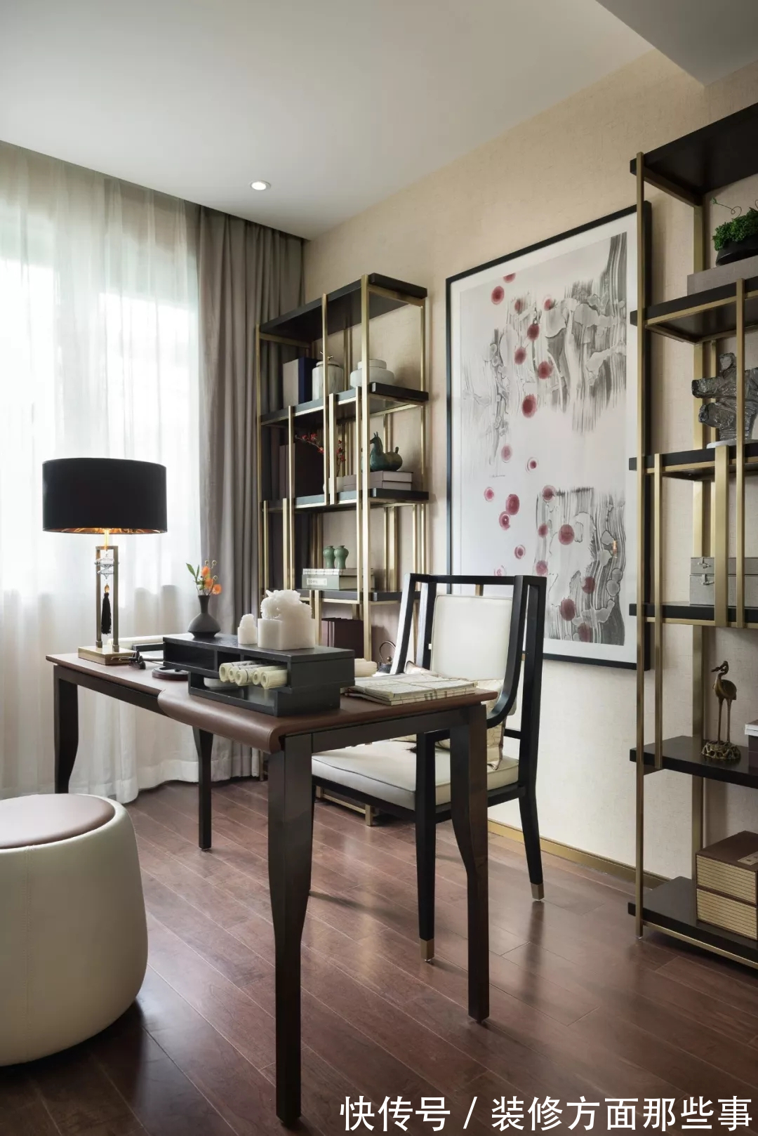 金色|162平中式四居室,以暖柿调糅合端庄雅正的金色这样居然很温馨