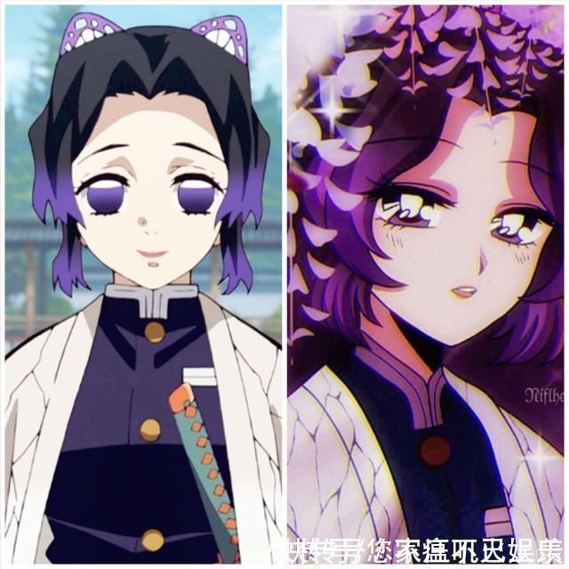 富冈义勇|当鬼灭之刃回归90年代画风,“蛇恋”CP化身小学生,蝴蝶忍超妩媚