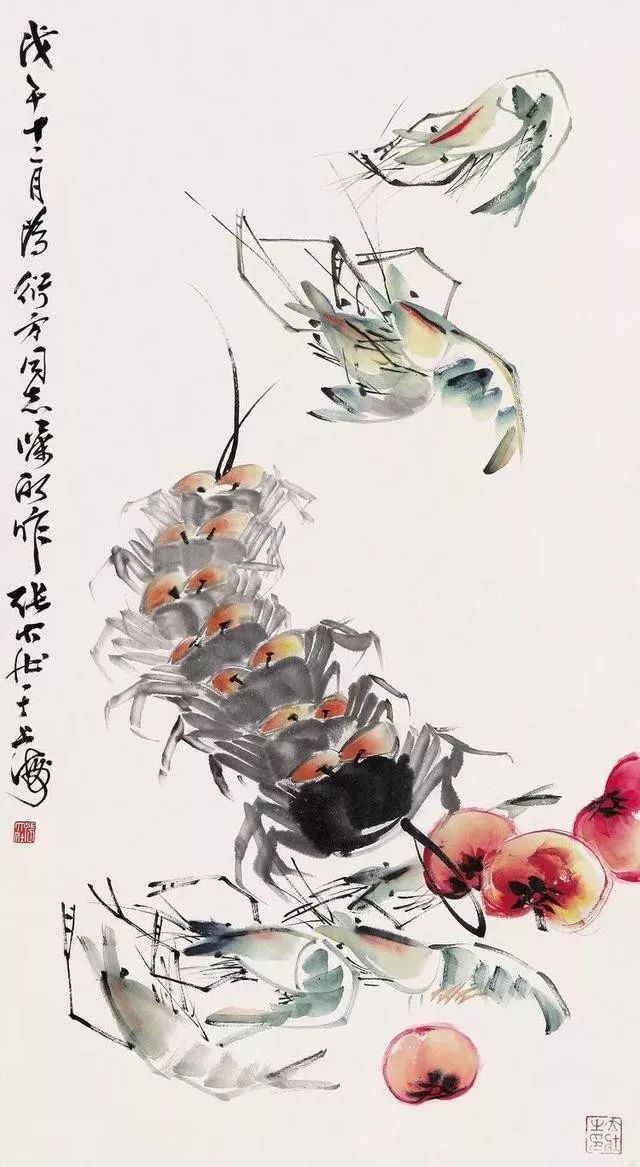 华新罗&张大壮：人淡如菊，以“没骨法”画虾，自创一格