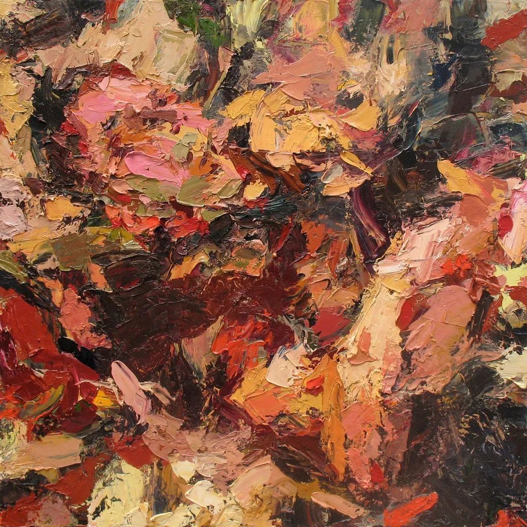 纹理!他将杂碎的色块,厚重的纹理,融于画中的人物