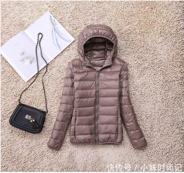 连帽|时尚轻薄的羽绒服, 连帽温暖显脸小, 无异味不钻绒