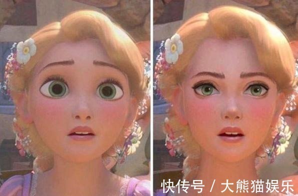 五官变正常的迪士尼公主,爱丽儿公主最可爱,艾莎女王失去美貌!